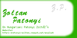 zoltan patonyi business card